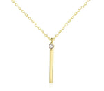 Real 14K Gold Minimalism Bullion Pendant Necklace for Women