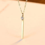 Real 14K Gold Minimalism Bullion Pendant Necklace for Women