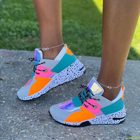 Casual Colorful Ladies Tennis Shoes