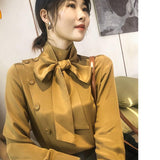 detachable thick silk shirt long sleeve